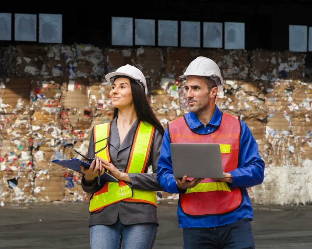 SCG Inetrnational team inspeacting recycled paper