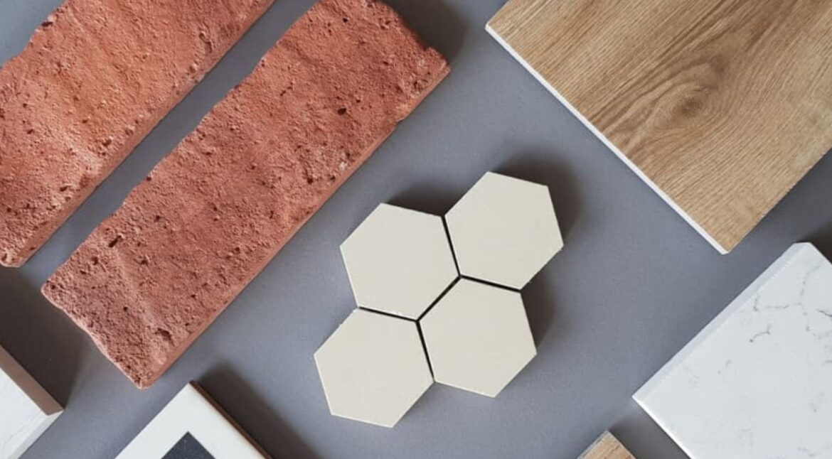 Different types of flooring laid out on display