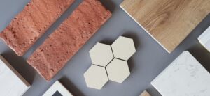 Different types of flooring laid out on display