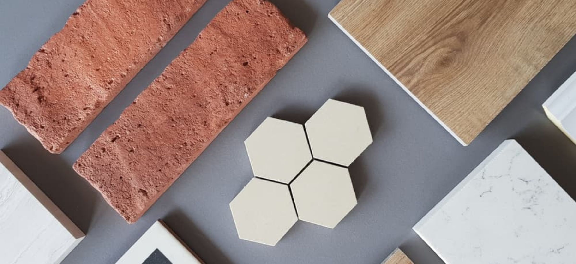 Different types of flooring laid out on display